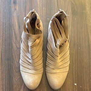 Carlos by Carlos Santana Beige Suede Ankle Booties